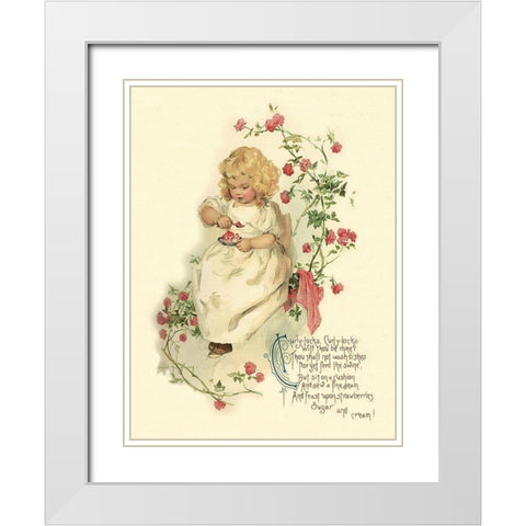 Nursery Rhymes: Curly-Locks, Curly-Locks White Modern Wood Framed Art Print with Double Matting by Humphrey, Maud