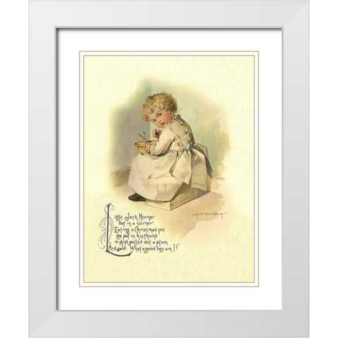 Nursery Rhymes: Little Jack Horner White Modern Wood Framed Art Print with Double Matting by Humphrey, Maud