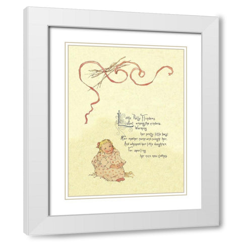 Nursery Rhymes: Little Polly Flinders White Modern Wood Framed Art Print with Double Matting by Humphrey, Maud