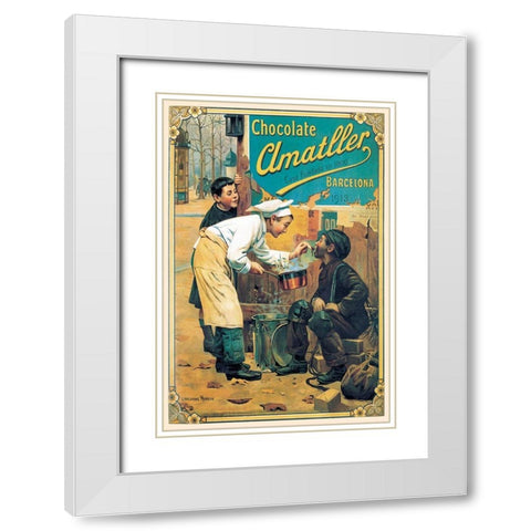 Cooks: Chocolate Amatller White Modern Wood Framed Art Print with Double Matting by Advertisement