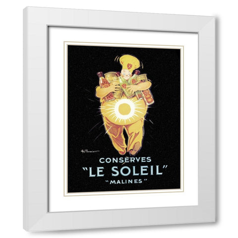 Cooks: Le Soleil White Modern Wood Framed Art Print with Double Matting by Fournier, Hy