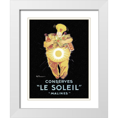 Cooks: Le Soleil White Modern Wood Framed Art Print with Double Matting by Fournier, Hy