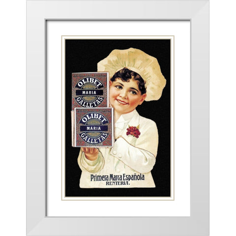 Cooks: Olibet Galletas White Modern Wood Framed Art Print with Double Matting by Advertisement