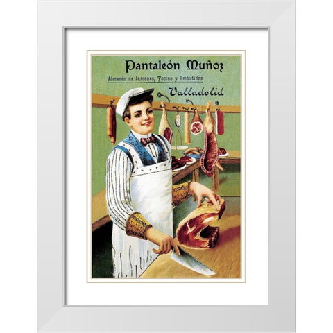 Cooks: Pantaleon Munoz White Modern Wood Framed Art Print with Double Matting by Advertisement