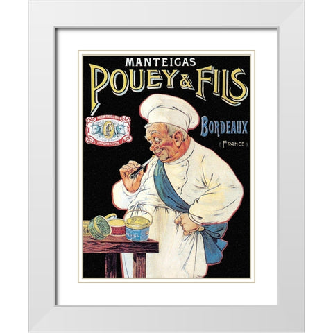 Cooks: Manteigas Pouey and Fils White Modern Wood Framed Art Print with Double Matting by Oge, Eugene