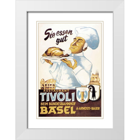Cooks: Restaurant Tivoli Basel White Modern Wood Framed Art Print with Double Matting by Advertisement