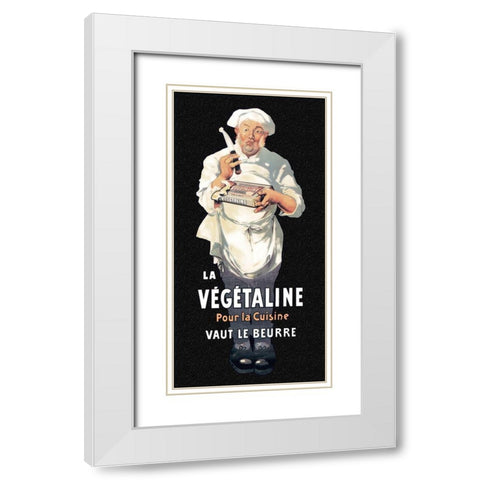 Cooks: La Vegetaline - Pour la Cuisine White Modern Wood Framed Art Print with Double Matting by Advertisement