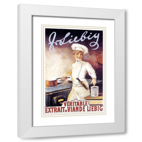 Cooks: Veritable - Extrait de Viande Liebig White Modern Wood Framed Art Print with Double Matting by Brown, F. Gregory