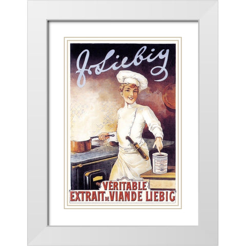 Cooks: Veritable - Extrait de Viande Liebig White Modern Wood Framed Art Print with Double Matting by Brown, F. Gregory