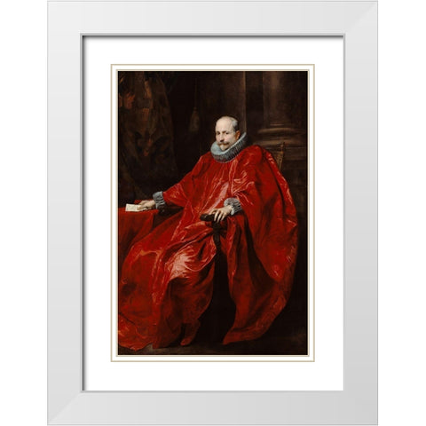 Portrait of Agostino Pallavicini White Modern Wood Framed Art Print with Double Matting by Van Dyck, Anthony