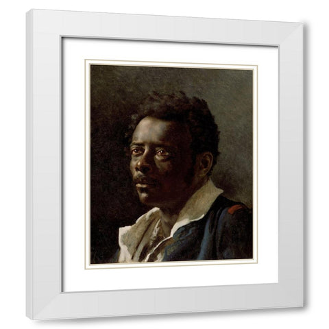 Study of a Model White Modern Wood Framed Art Print with Double Matting by Gericault, Theodore