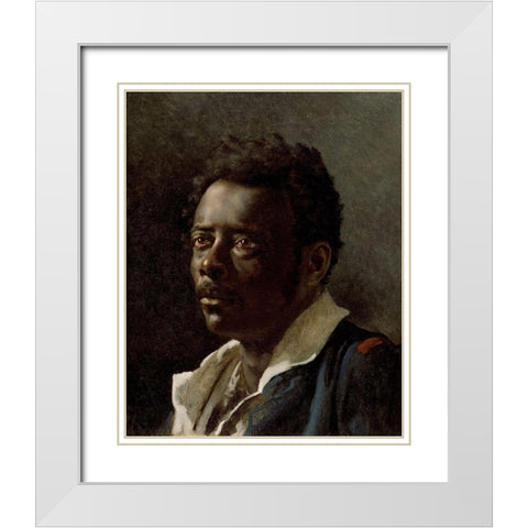 Study of a Model White Modern Wood Framed Art Print with Double Matting by Gericault, Theodore