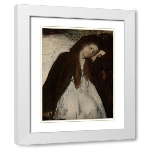 The Convalescent White Modern Wood Framed Art Print with Double Matting by Degas, Edgar