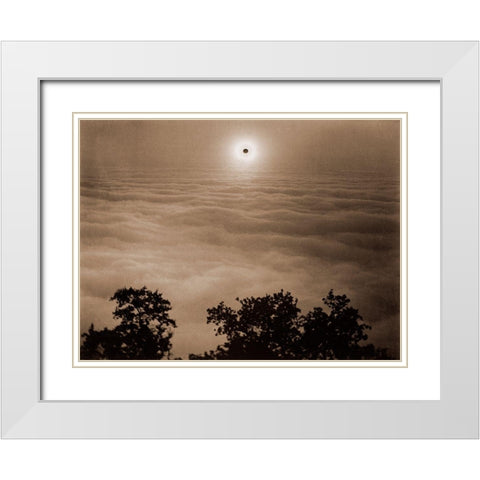 Solar Eclipse from Santa Lucia Range, California, January 1, 1889 White Modern Wood Framed Art Print with Double Matting by Watkins, Carleton
