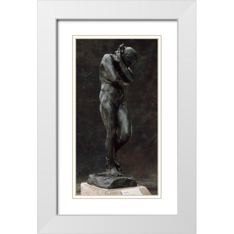 Eve, ca. 1881 White Modern Wood Framed Art Print with Double Matting by Rodin, Auguste