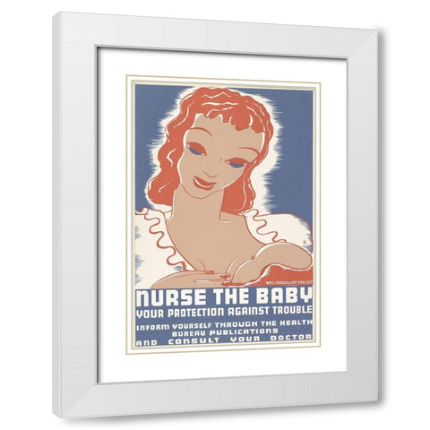 Nurse the baby. Your protection against trouble White Modern Wood Framed Art Print with Double Matting by Krause, Erik-Hans