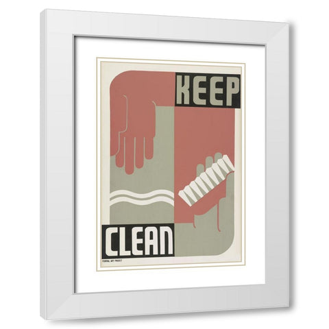Keep clean White Modern Wood Framed Art Print with Double Matting by Krause, Erik-Hans
