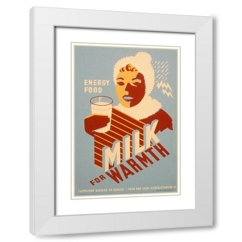 Milk - for warmth Energy food White Modern Wood Framed Art Print with Double Matting by WPA