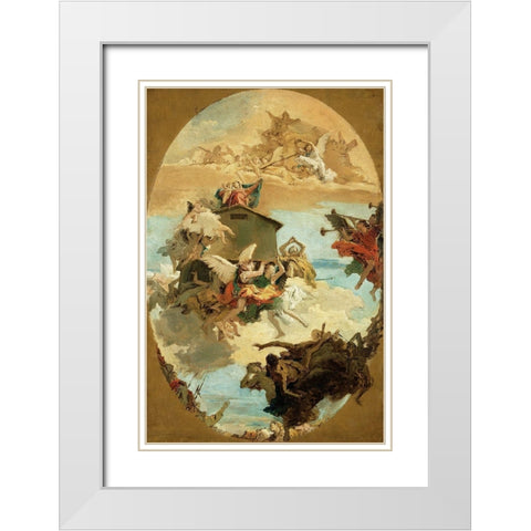 The Miracle of the Holy House of Loreto White Modern Wood Framed Art Print with Double Matting by Tiepolo, Giovanni Battista