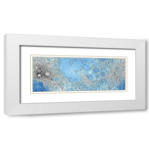 Unmarked Decorative Topographic Map of the Moon, Projection White Modern Wood Framed Art Print with Double Matting by United States Geological Survey
