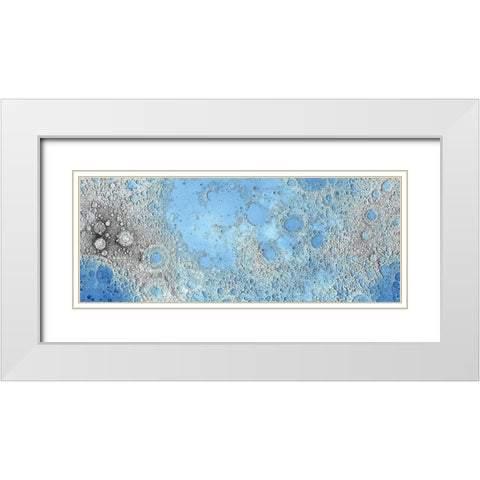 Unmarked Decorative Topographic Map of the Moon, Projection White Modern Wood Framed Art Print with Double Matting by United States Geological Survey