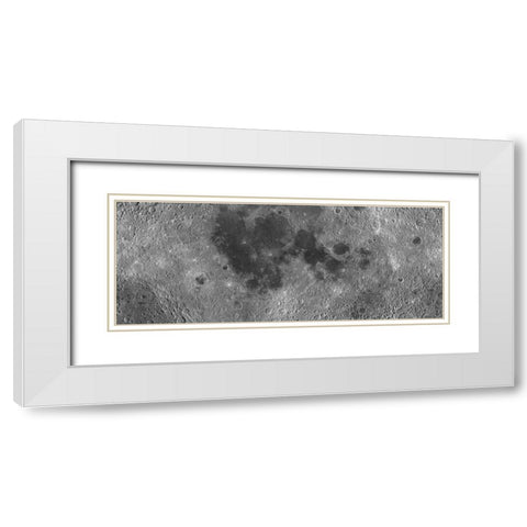 Unmarked Map of the Moon, Projection White Modern Wood Framed Art Print with Double Matting by United States Geological Survey
