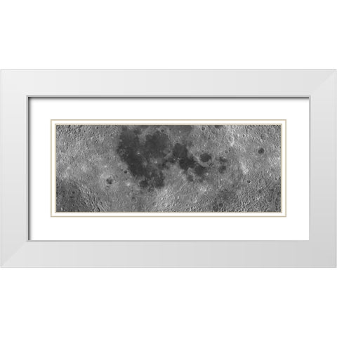 Unmarked Map of the Moon, Projection White Modern Wood Framed Art Print with Double Matting by United States Geological Survey