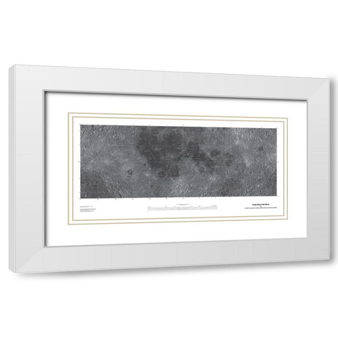 Map of the Moon, Projection White Modern Wood Framed Art Print with Double Matting by United States Geological Survey