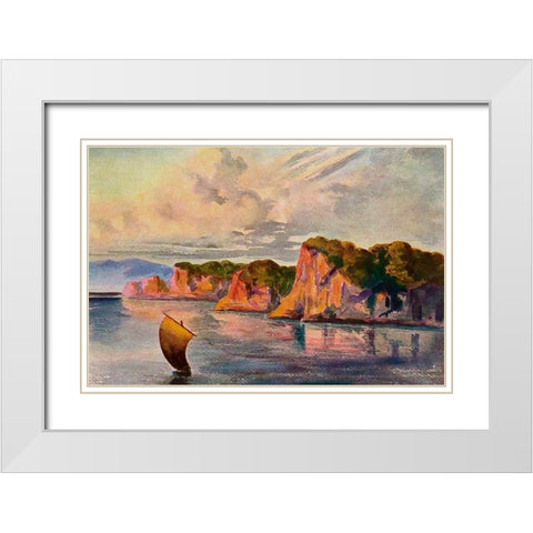 Die Roten Lampen vom Ceylon Ratu Pana, Laterit-Felsen bei Belligemma White Modern Wood Framed Art Print with Double Matting by Haeckel, Ernst