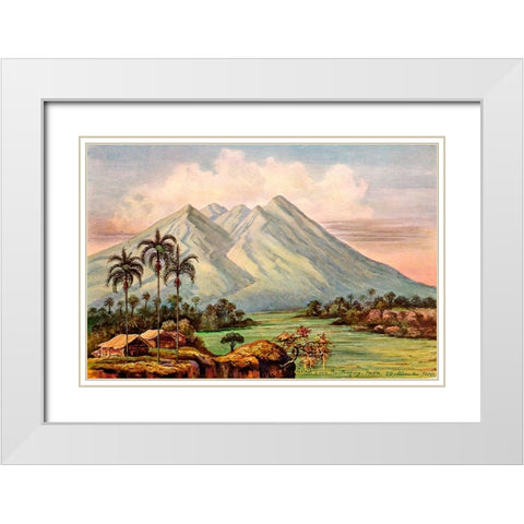 Der Vulkan Salak bei Buitenzorg White Modern Wood Framed Art Print with Double Matting by Haeckel, Ernst