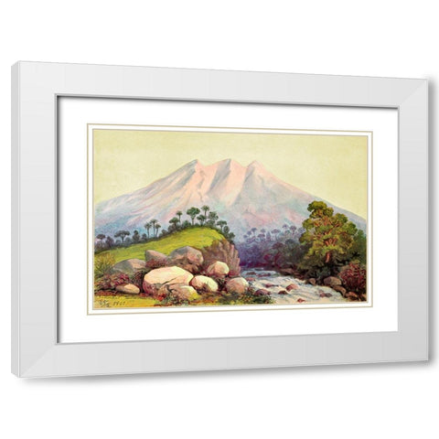 Vulkan Tandikat, Westkuste von Sumatra White Modern Wood Framed Art Print with Double Matting by Haeckel, Ernst