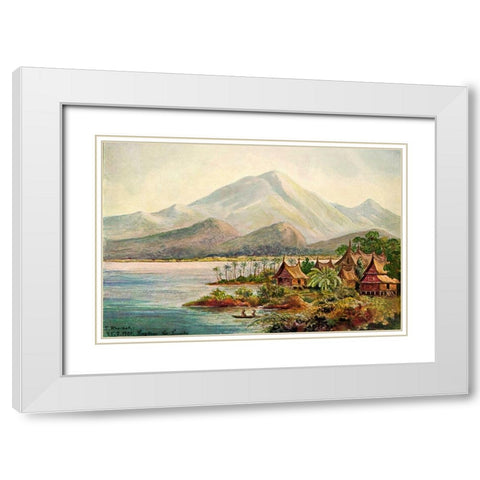 Singkara-See, Padanger Hochland, Sumatra White Modern Wood Framed Art Print with Double Matting by Haeckel, Ernst