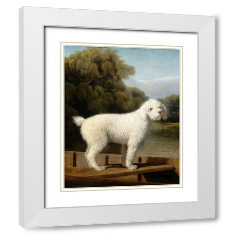 White Poodle in a Punt, c. 1780 White Modern Wood Framed Art Print with Double Matting by Stubbs, George