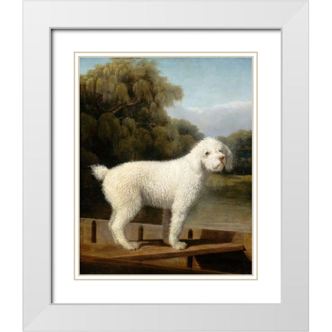White Poodle in a Punt, c. 1780 White Modern Wood Framed Art Print with Double Matting by Stubbs, George