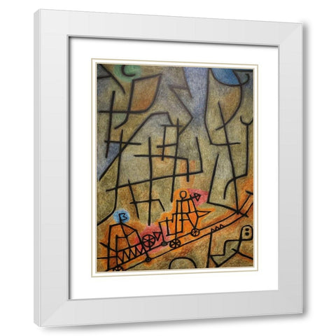 Conquest of the Mountain, 1939 White Modern Wood Framed Art Print with Double Matting by Klee, Paul