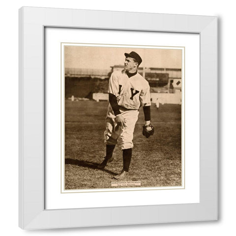 Christopher Mathewson, New York Nationals, 1880 White Modern Wood Framed Art Print with Double Matting by Leopold Morse Goulston Baseball Collection