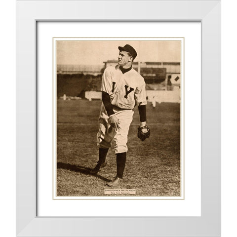 Christopher Mathewson, New York Nationals, 1880 White Modern Wood Framed Art Print with Double Matting by Leopold Morse Goulston Baseball Collection