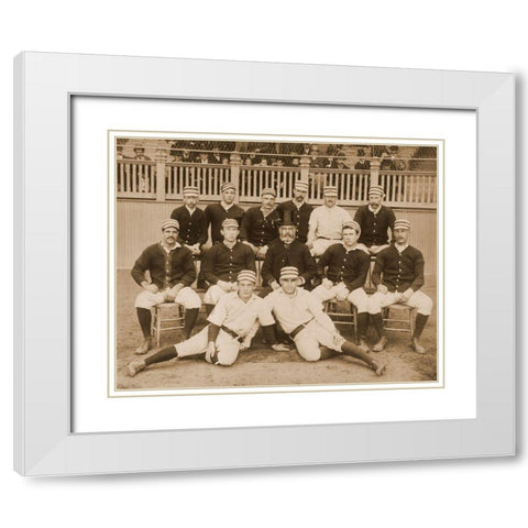 Philadelphia Baseball Club, 1887 White Modern Wood Framed Art Print with Double Matting by A.G. Spalding Baseball Collection