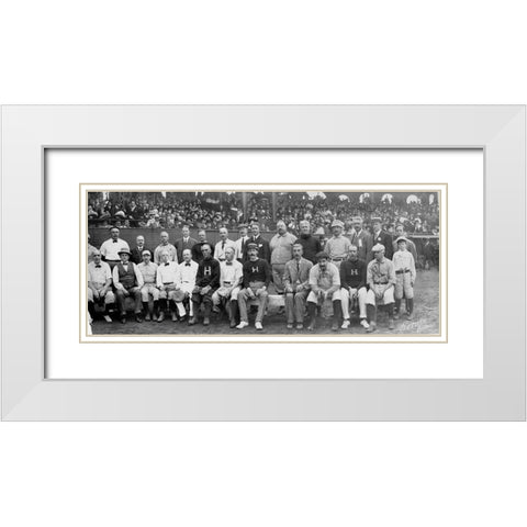 Boston. And H. Teams White Modern Wood Framed Art Print with Double Matting by A.G. Spalding Baseball Collection