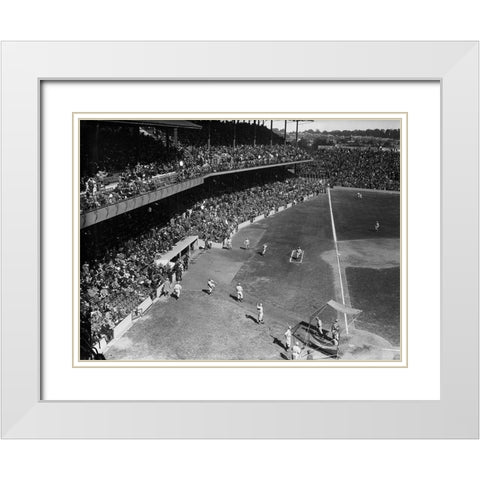 Washington Baseball Game, 1924 White Modern Wood Framed Art Print with Double Matting by Harris and Ewing Collection (Library of Congress)