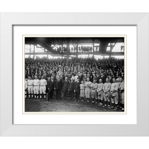 Washington Baseball - Teams and Spectators, 1924 White Modern Wood Framed Art Print with Double Matting by Harris and Ewing Collection (Library of Congress)
