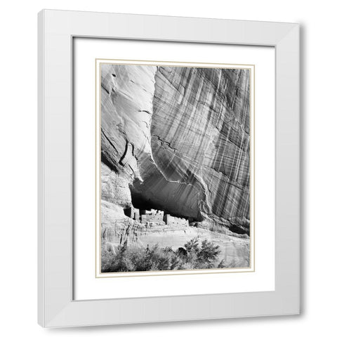 White House Ruin in Canyon de Chelly National Monument, Arizona, 1941 White Modern Wood Framed Art Print with Double Matting by Adams, Ansel