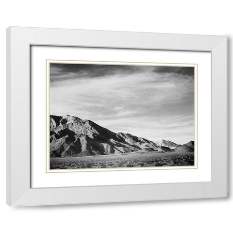 View of mountains near Death Valley, California - National Parks and Monuments, 1941 White Modern Wood Framed Art Print with Double Matting by Adams, Ansel