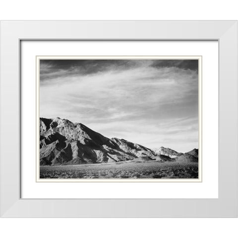 View of mountains near Death Valley, California - National Parks and Monuments, 1941 White Modern Wood Framed Art Print with Double Matting by Adams, Ansel