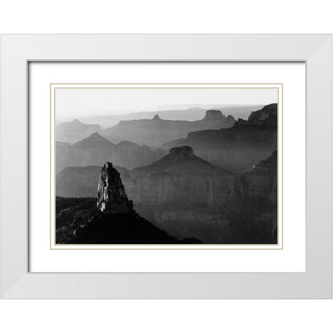 Grand Canyon National Park, Arizona - National Parks and Monuments, 1941 White Modern Wood Framed Art Print with Double Matting by Adams, Ansel