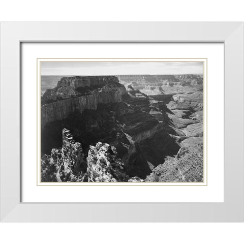 Grand Canyon National Park, Arizona - National Parks and Monuments, 1941 White Modern Wood Framed Art Print with Double Matting by Adams, Ansel