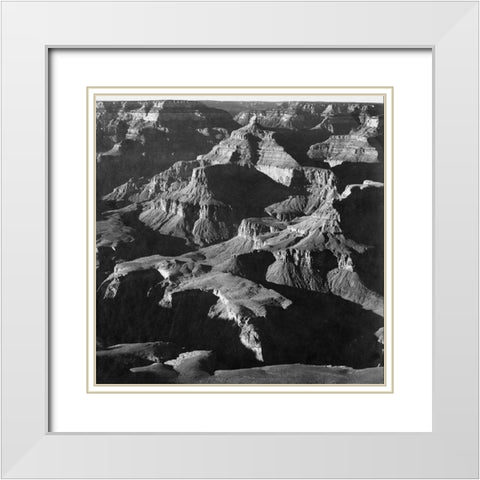 Grand Canyon National Park, Arizona - National Parks and Monuments, 1940 White Modern Wood Framed Art Print with Double Matting by Adams, Ansel