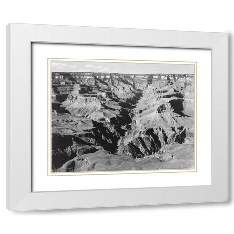 Grand Canyon from South Rim - National Parks and Monuments, 1940 White Modern Wood Framed Art Print with Double Matting by Adams, Ansel