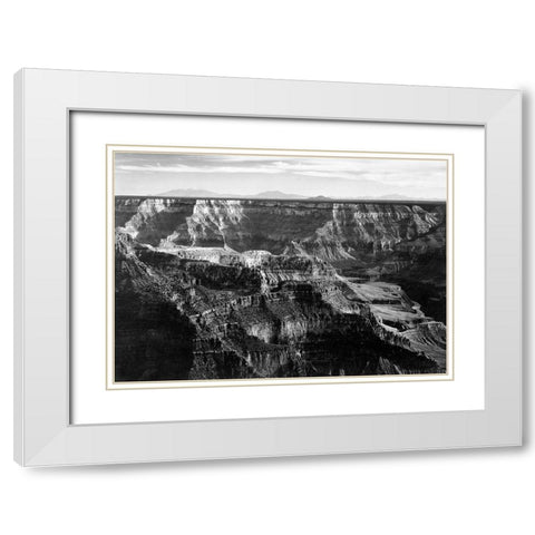 Grand Canyon National Park - National Parks and Monuments, Arizona, 1940 White Modern Wood Framed Art Print with Double Matting by Adams, Ansel