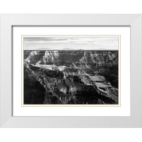 Grand Canyon National Park - National Parks and Monuments, Arizona, 1940 White Modern Wood Framed Art Print with Double Matting by Adams, Ansel